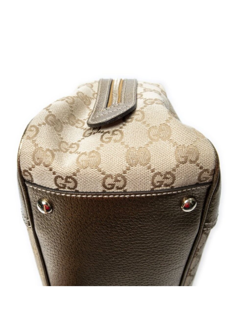 Gucci Princi Boston Beige Gold GG Canvas Messenger Bag - Picture 7 of 10